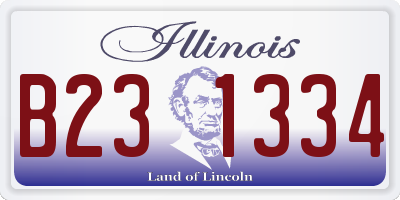 IL license plate B231334