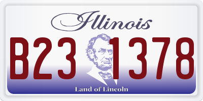 IL license plate B231378