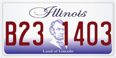 IL license plate B231403
