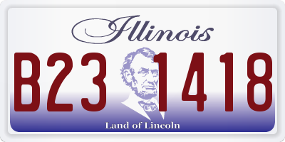 IL license plate B231418