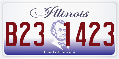 IL license plate B231423