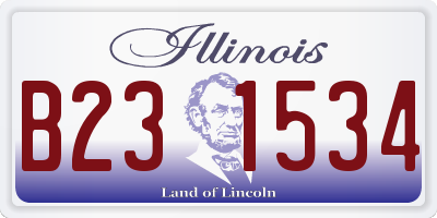 IL license plate B231534