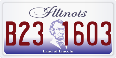 IL license plate B231603