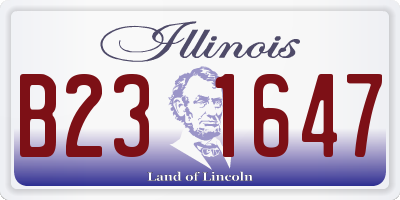 IL license plate B231647