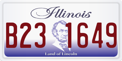IL license plate B231649