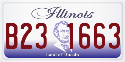 IL license plate B231663