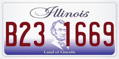IL license plate B231669