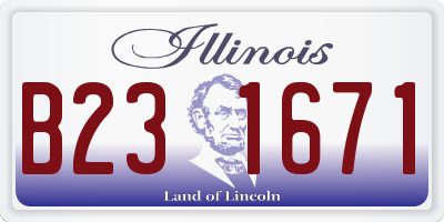 IL license plate B231671