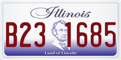 IL license plate B231685