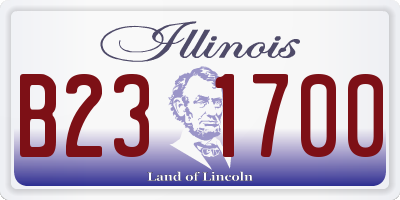 IL license plate B231700