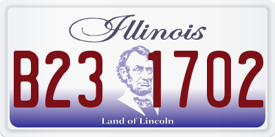 IL license plate B231702