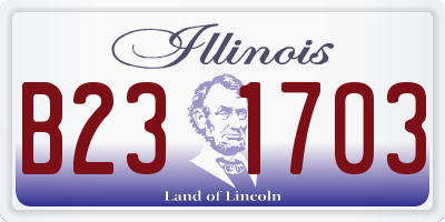IL license plate B231703