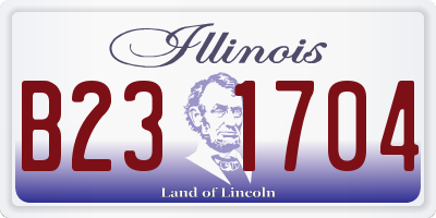 IL license plate B231704