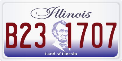 IL license plate B231707