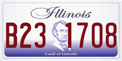 IL license plate B231708