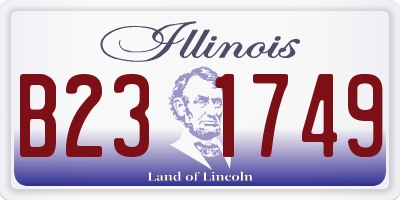 IL license plate B231749