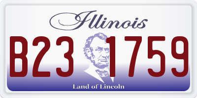 IL license plate B231759