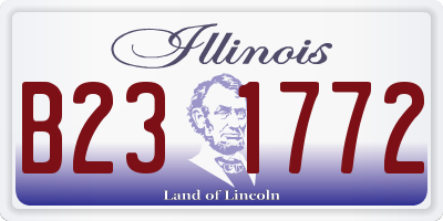 IL license plate B231772