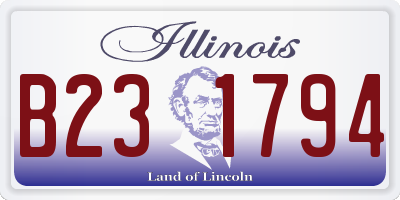 IL license plate B231794