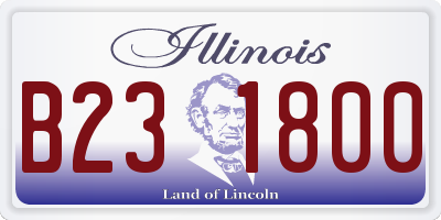 IL license plate B231800