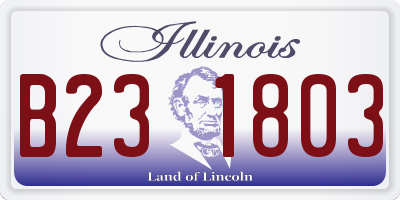 IL license plate B231803