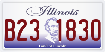 IL license plate B231830