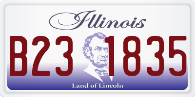 IL license plate B231835