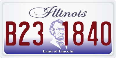 IL license plate B231840