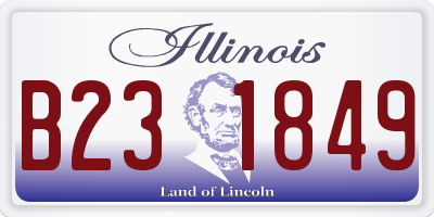 IL license plate B231849