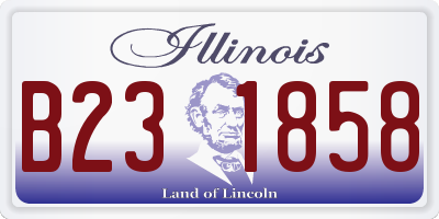 IL license plate B231858