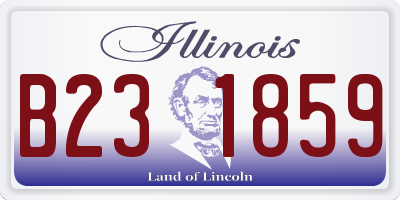 IL license plate B231859