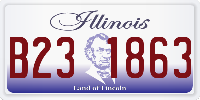 IL license plate B231863