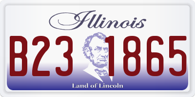 IL license plate B231865