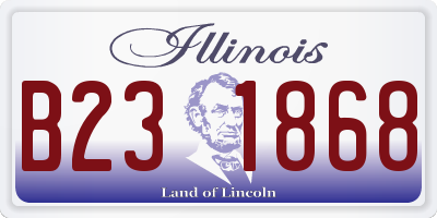 IL license plate B231868