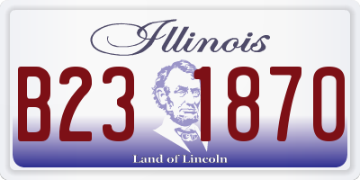 IL license plate B231870