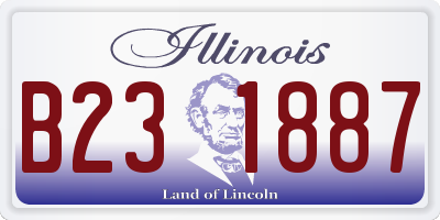 IL license plate B231887