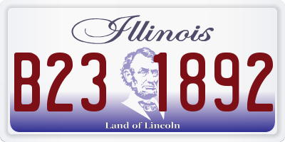 IL license plate B231892