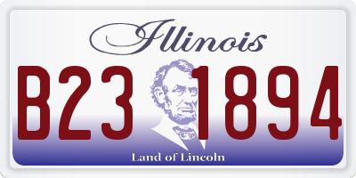 IL license plate B231894