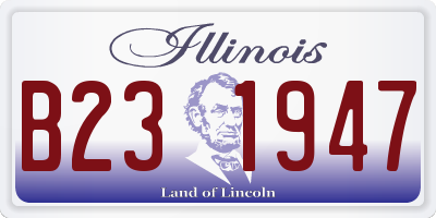 IL license plate B231947