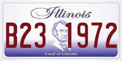 IL license plate B231972