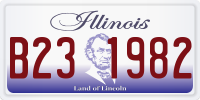 IL license plate B231982