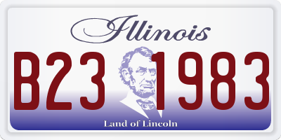 IL license plate B231983
