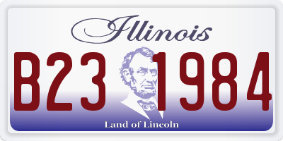 IL license plate B231984
