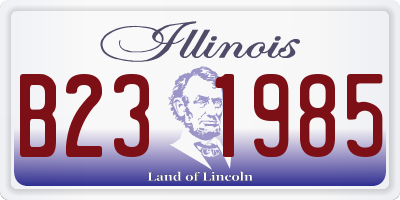 IL license plate B231985