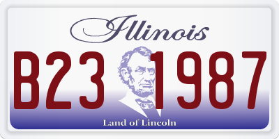 IL license plate B231987