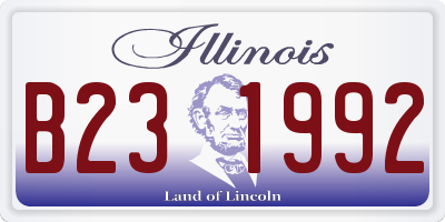 IL license plate B231992