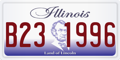 IL license plate B231996