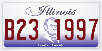 IL license plate B231997