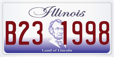 IL license plate B231998