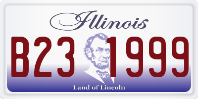 IL license plate B231999